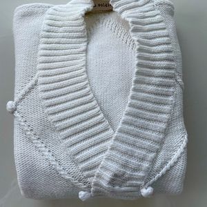 Carbon Soldier Knit Cardigan in White 3T